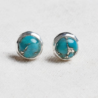 Genuine Turquoise Silver or Gold Stud Earrings by Tiny Rituals - A Roese Boutique