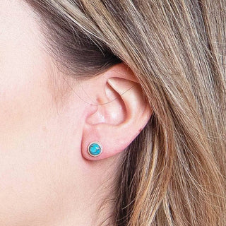 Genuine Turquoise Silver or Gold Stud Earrings by Tiny Rituals - A Roese Boutique