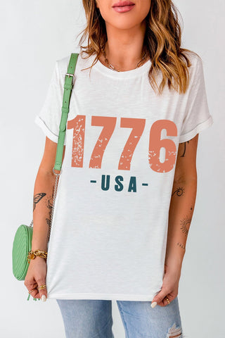 Graphic Round Neck Short Sleeve T-Shirt - A Roese Boutique