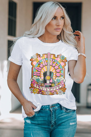 Graphic Round Neck Short Sleeve T-Shirt - A Roese Boutique