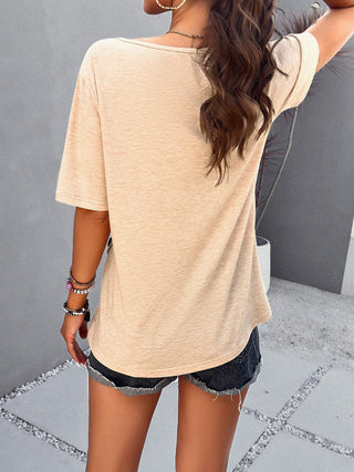 Half Zip Half Sleeve T-Shirt - A Roese Boutique