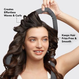 Heatless Hair Curler in Satin - Charcoal - A Roese Boutique