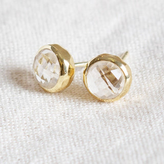 Herkimer Diamond Silver or Gold Stud Earring by Tiny Rituals - A Roese Boutique