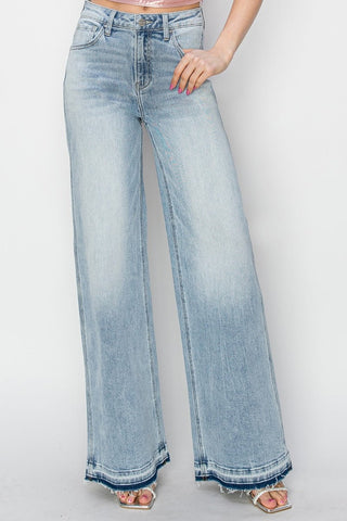 High Rise Wide Leg Jeans by RISEN - A Roese Boutique