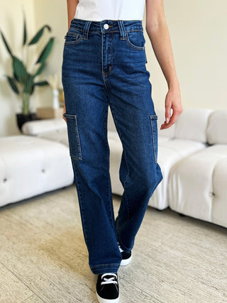 High Waist Cargo Jeans by Judy Blue - A Roese Boutique