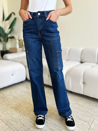 High Waist Cargo Jeans by Judy Blue - A Roese Boutique