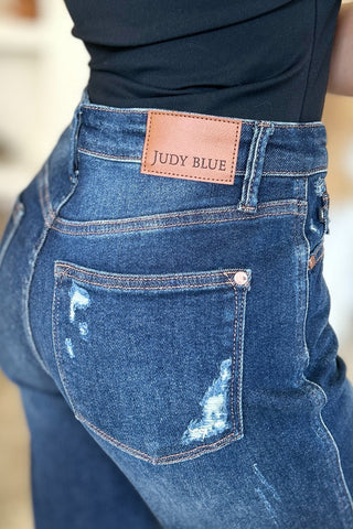 High Waist Rigid Magic Heavy Destroy Straight Jeans by Judy Blue - A Roese Boutique