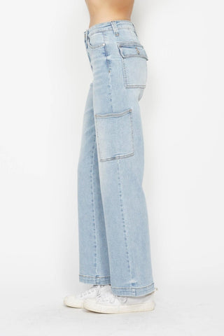 High Waist Straight Cargo Jeans by Judy Blue - A Roese Boutique