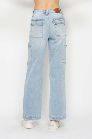 High Waist Straight Cargo Jeans by Judy Blue - A Roese Boutique