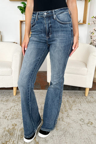 High Waist Tummy Control Flare Jeans by Judy Blue - A Roese Boutique