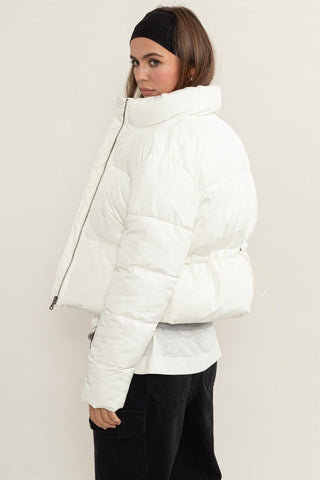 HYFVE Quilted Back Drawstring Puffer Jacket - A Roese Boutique