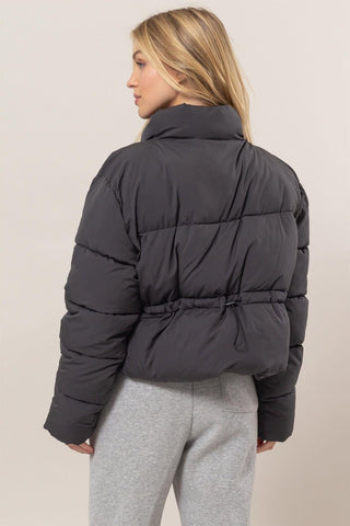 HYFVE Quilted Back Drawstring Puffer Jacket - A Roese Boutique