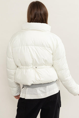 HYFVE Quilted Back Drawstring Puffer Jacket - A Roese Boutique