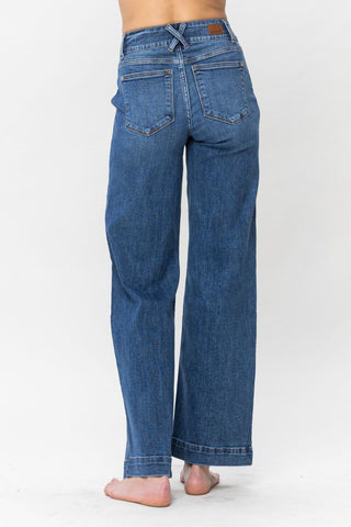 Judy Blue Full Size Double Button Wide Leg Jeans - A Roese Boutique