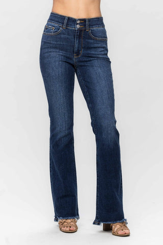 Judy Blue Full Size Frayed Hem Bootcut Jeans - A Roese Boutique