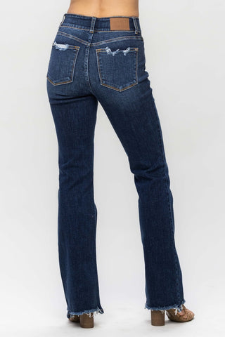 Judy Blue Full Size Frayed Hem Bootcut Jeans - A Roese Boutique