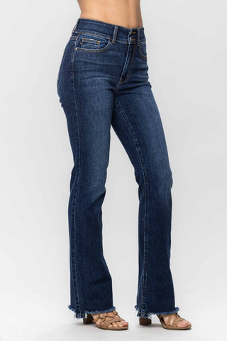 Judy Blue Full Size Frayed Hem Bootcut Jeans - A Roese Boutique