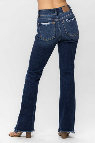 Judy Blue Full Size Frayed Hem Bootcut Jeans - A Roese Boutique