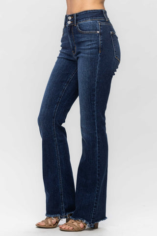 Judy Blue Full Size Frayed Hem Bootcut Jeans - A Roese Boutique