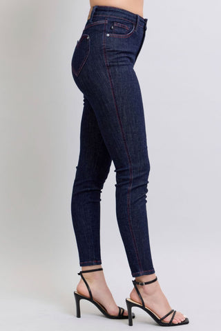 Judy Blue Full Size Heart Shaped Back Pockets Skinny Jeans - A Roese Boutique