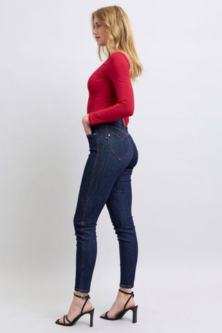 Judy Blue Full Size Heart Shaped Back Pockets Skinny Jeans - A Roese Boutique