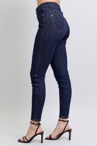 Judy Blue Full Size Heart Shaped Back Pockets Skinny Jeans - A Roese Boutique