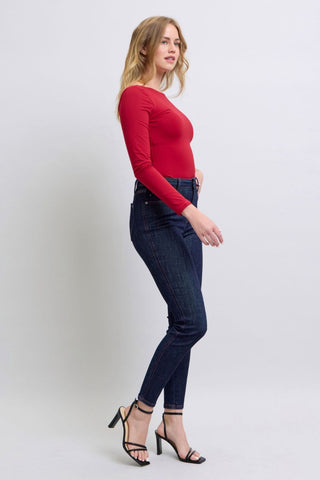 Judy Blue Full Size Heart Shaped Back Pockets Skinny Jeans - A Roese Boutique