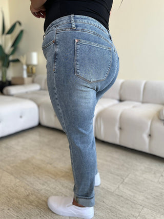 Judy Blue Full Size High Waist Cuff Hem Jeans - A Roese Boutique