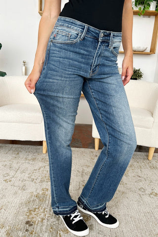 Judy Blue Full Size Mid Rise Release Hem Jeans - A Roese Boutique