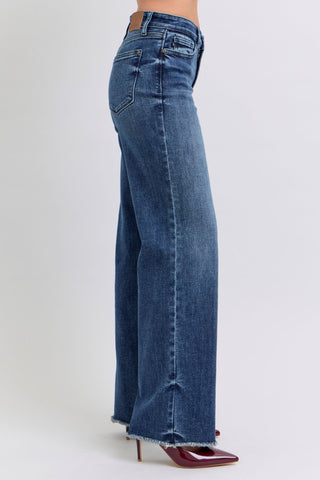 Judy Blue Full Size Raw Hem Mid Rise Jeans - A Roese Boutique