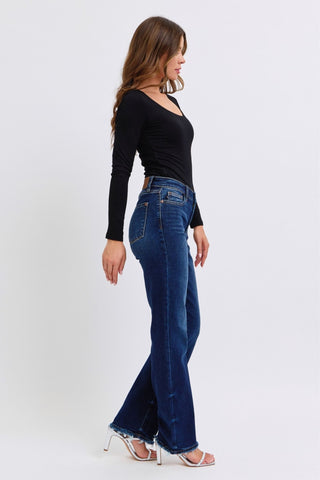 Judy Blue Full Size Raw Hem Straight Leg Jeans - A Roese Boutique