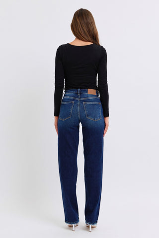 Judy Blue Full Size Raw Hem Straight Leg Jeans - A Roese Boutique