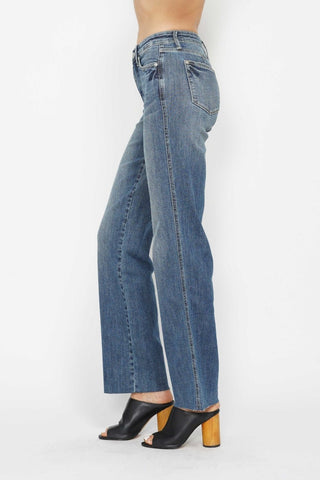 Judy Blue Full Size Tummy Control Straight Jeans - A Roese Boutique