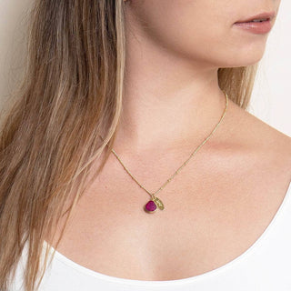 July Ruby Birthstone Necklace by Tiny Rituals - A Roese Boutique