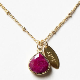 July Ruby Birthstone Necklace by Tiny Rituals - A Roese Boutique