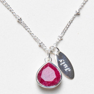 July Ruby Birthstone Necklace by Tiny Rituals - A Roese Boutique