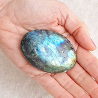 Labradorite Blue Flame Palm Stone by Tiny Rituals - A Roese Boutique