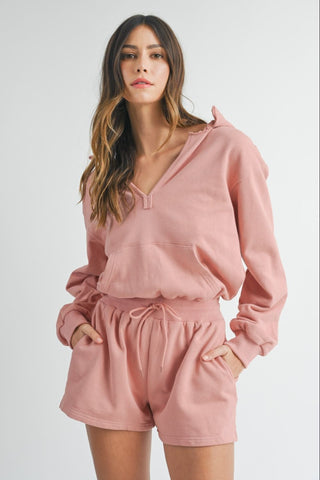 MABLE French Terry Hooded Romper - A Roese Boutique