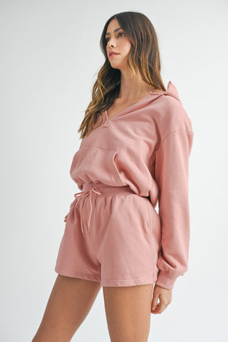 MABLE French Terry Hooded Romper - A Roese Boutique