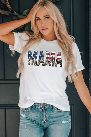 MAMA Round Neck Short Sleeve T-Shirt - A Roese Boutique