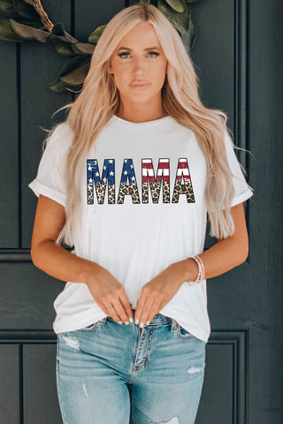 MAMA Round Neck Short Sleeve T-Shirt - A Roese Boutique