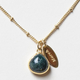 March Bloodstone Birthstone Necklace by Tiny Rituals - A Roese Boutique