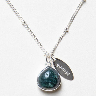 March Bloodstone Birthstone Necklace by Tiny Rituals - A Roese Boutique