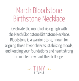 March Bloodstone Birthstone Necklace by Tiny Rituals - A Roese Boutique