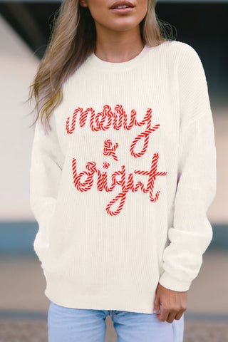 MERRY & BRIGHT Round Neck Sweater - A Roese Boutique