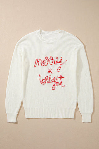 MERRY & BRIGHT Round Neck Sweater - A Roese Boutique