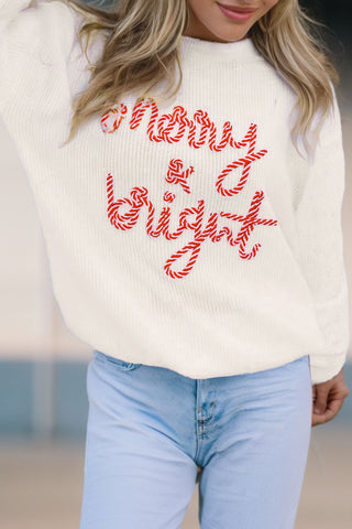 MERRY & BRIGHT Round Neck Sweater - A Roese Boutique