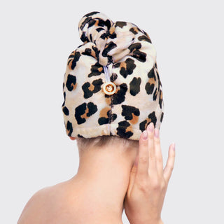 Microfiber Hair Towel in Leopard - A Roese Boutique