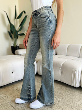 Mid Rise Flare Jeans by Judy Blue - A Roese Boutique