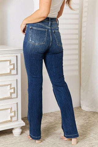 Mid Rise Hand Sand & Destroy Bootcut Jeans by Judy Blue - A Roese Boutique